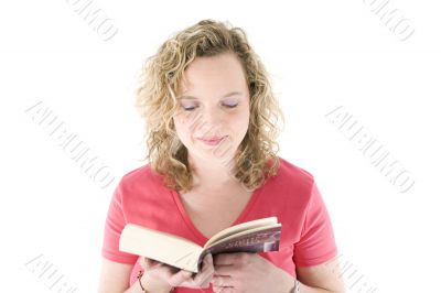 Attractive blonde reading a book