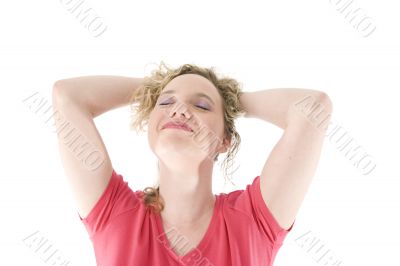 Sexy blonde posing in front of the camera