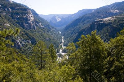 Yosemite Water Stream and Falls
