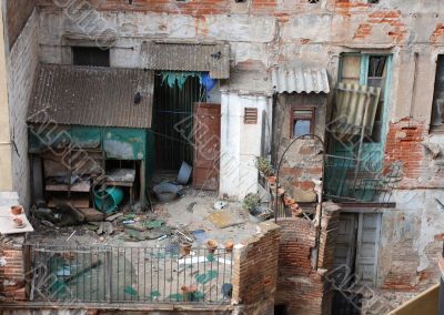 broken buildings