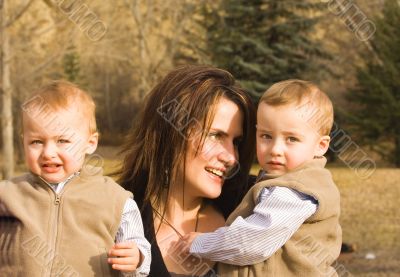 Mother and twins