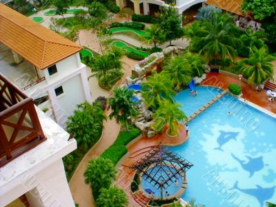 aerial view tropical landscape