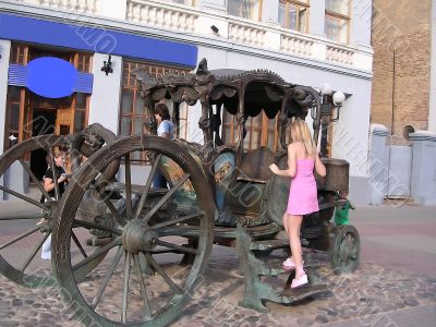 Russia, Kazan, on the pedestrian street