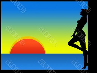 Wallpaper with black girl silhouette