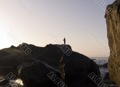 Silhouette of the fisherman