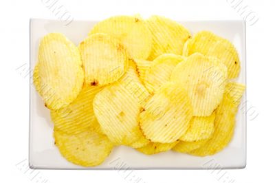 Potato chips on a plate