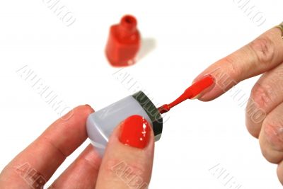Female Painting Fingernails