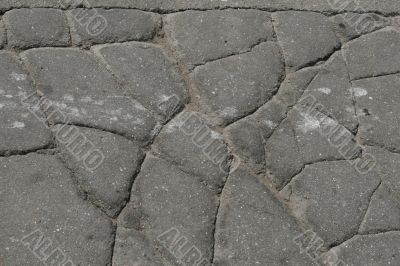 Old cracked asphalt