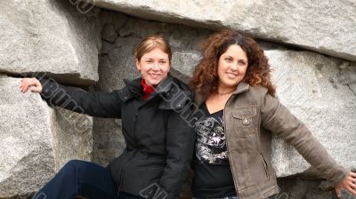 Two Women Near the Stone