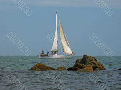 Little sailing yacht