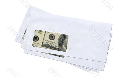 Envelope with dollars