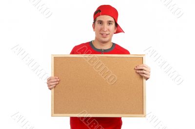 Behind the empty corkboard