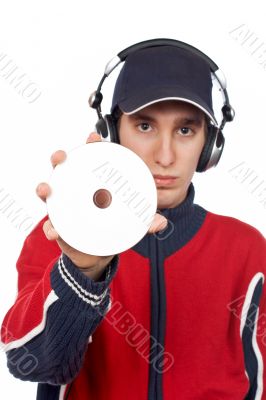 DJ holding a disc