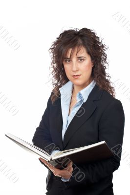 Business woman with book