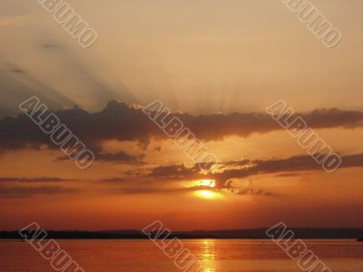 Sunset, Volga river, nearest Samara city