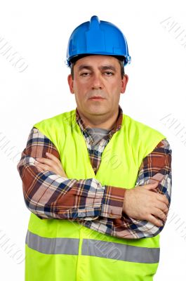 Serious construction worker