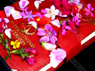 Flowers on Bible