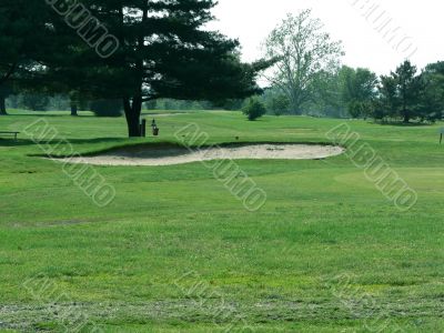 sandtrap on golf course