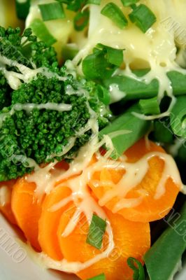 Carrot, Broccoli And Beans With Cheese
