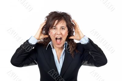 Angered businesswoman