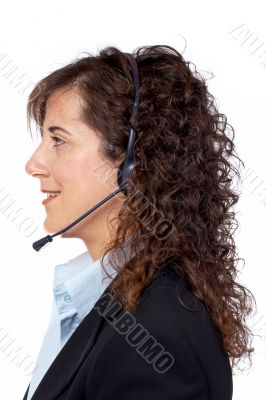 Smiling customer support girl