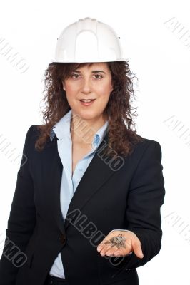 Female architect with the keys
