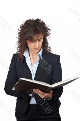 Business woman with book