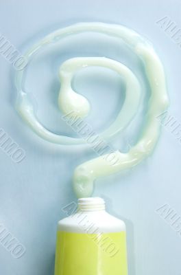 Cream squeezed out from a tube
