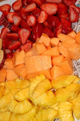 Pineapple Melon and Strawberries