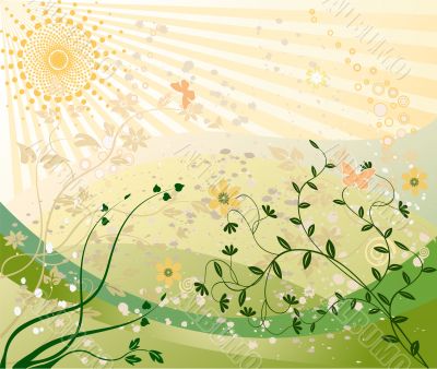 Abstract  floral background  - vector