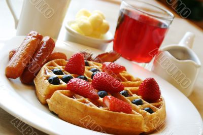 Breakfast Series - Waffles and Strawberries