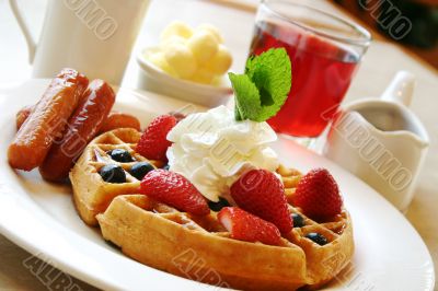Breakfast Series - Waffles and Strawberries