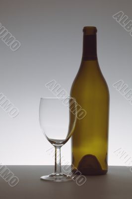 Wine glass and bottle