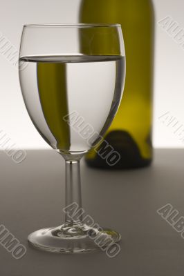 Wine glass and bottle