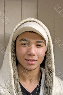 Mohamed closeup with hood