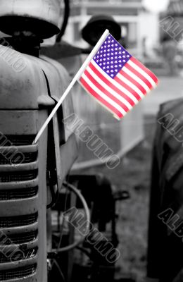 Old Tractor with flag