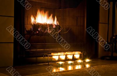 Warm fireplace