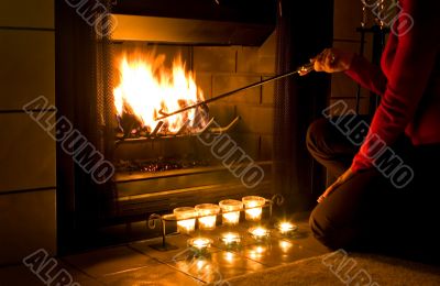 Romantic fireplace