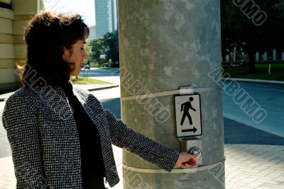 Woman in crosswalk