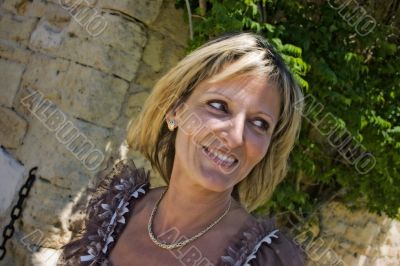 Woman looking to the side