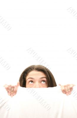 Hiding business woman