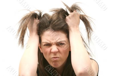 Stressed business woman
