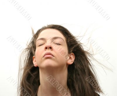 Girl in wind