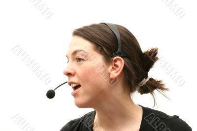 Business woman with headset