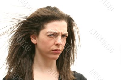 Girl in wind
