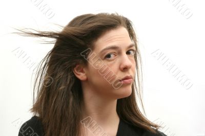 Girl in wind