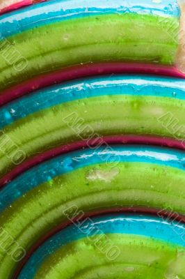 green colorful lollipop closeup