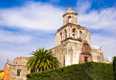 Mexican ancient chapel with bells