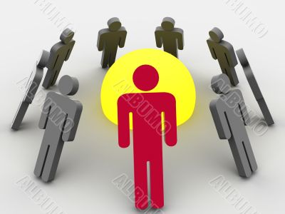 Silhouette of the person.