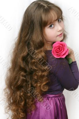 Portrait with red rose.